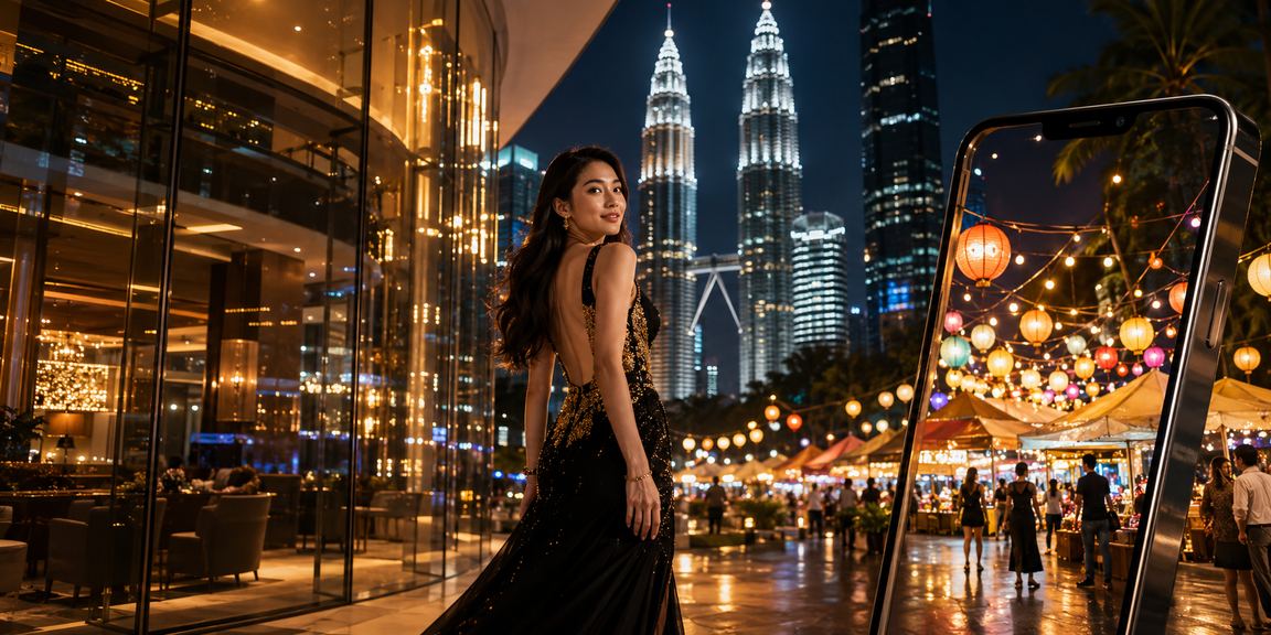 Pengguna mengakses bonus kasino kl1001 dari telefon pintar di Kuala Lumpur